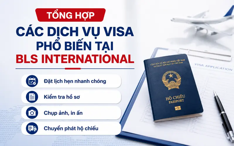 Các dịch vụ liên quan đến visa hiện có tại BLS International