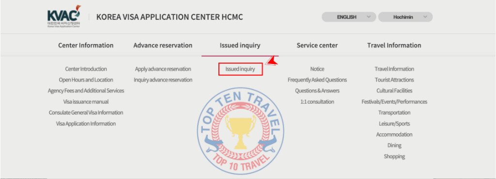 Tra cứu kết quả visa Hàn Quốc tại trang web của KVAC