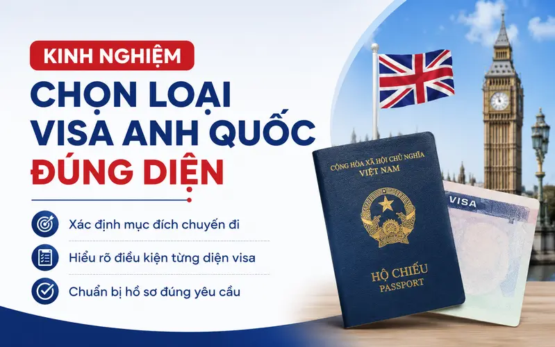 Kinh nghiệm chọn loại visa Anh Quốc đúng diện, tránh sai sót khi xin visa