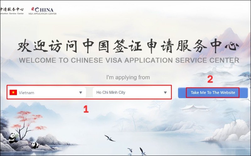 Đương đơn cần truy cập vào website chính thức của Trung tâm tiếp nhận thị thực Trung Quốc để điền tờ khai