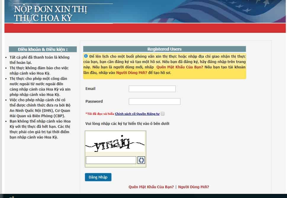 Đương đơn cần tạo tài khoản theo hướng dẫn