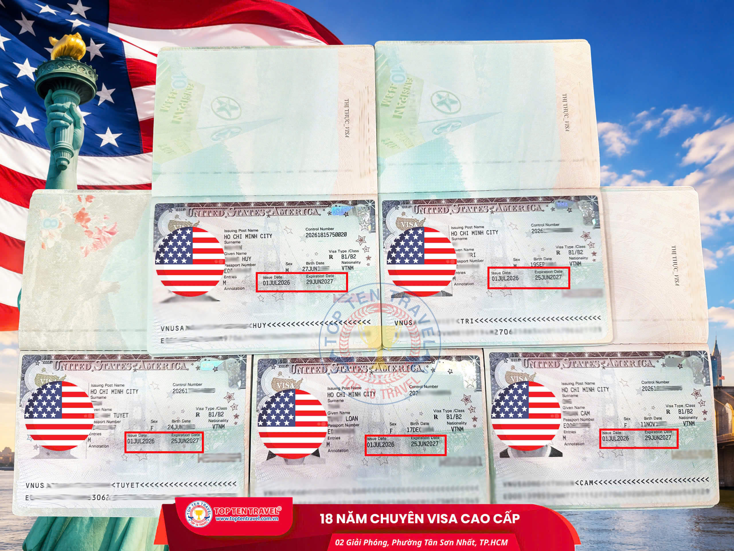 Visa Top Ten cung cấp dịch vụ visa Mỹ trọn gói, uy tín tại TP. Hồ Chí Minh