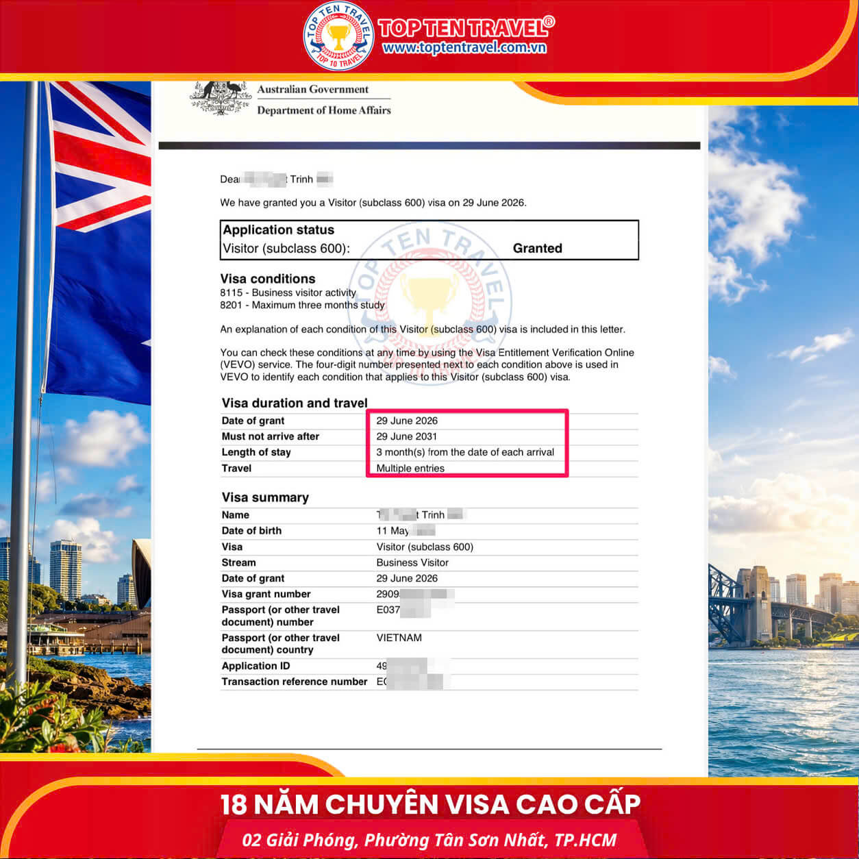 Visa Top Ten cung cấp dịch vụ visa Úc trọn gói giúp tối ưu chi phí và tỷ lệ đậu