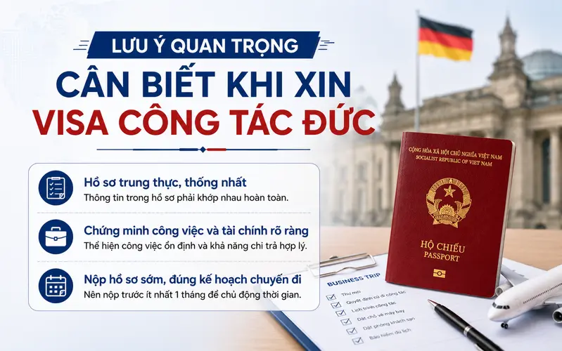 Cập nhật lưu ý quan trọng để tối ưu xin visa công tác Đức