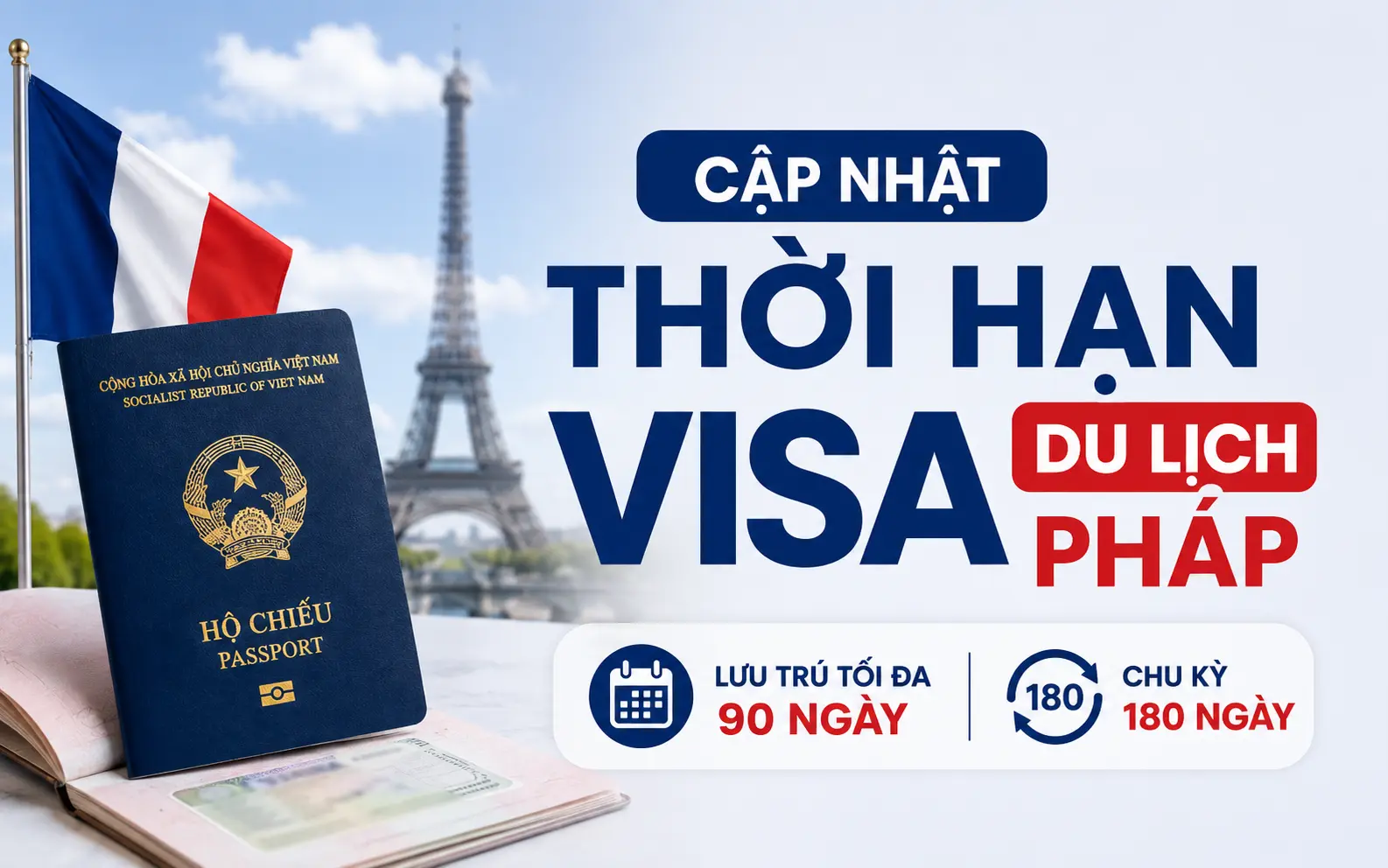 Cập nhật thời hạn mới nhất của visa du lịch Pháp