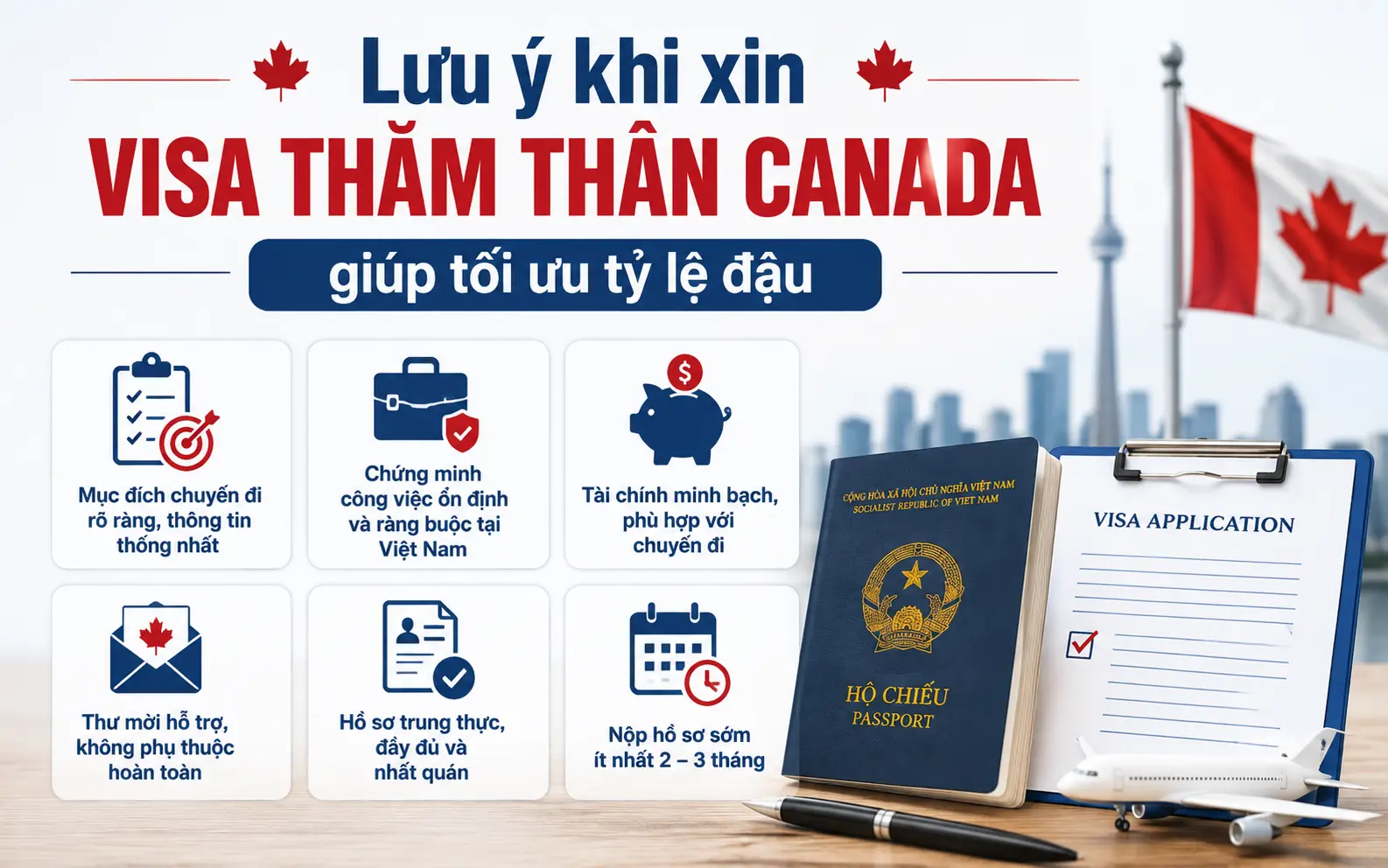 "Bỏ túi" lưu ý khi xin visa thăm than Canada tối ưu tỷ lệ đậu