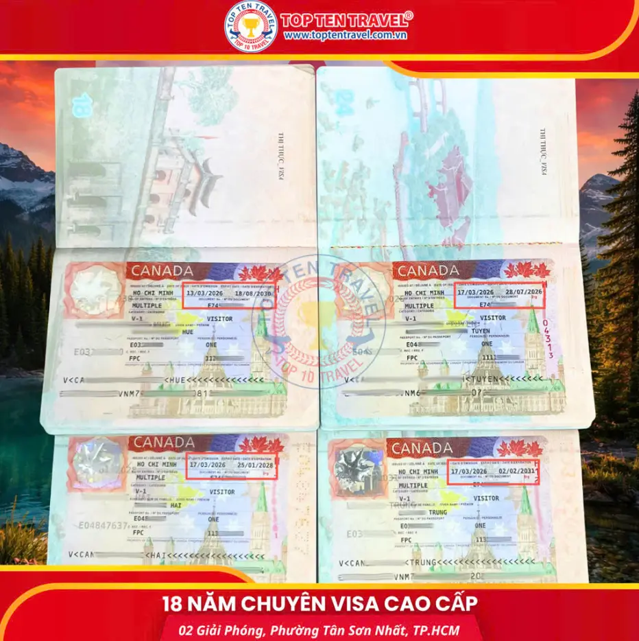Visa Top Ten cung cấp dịch vụ visa Canada trọn gói, hỗ trợ khách hàng từ A-Z