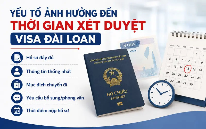 Thời gian xin visa Đài Loan có thể thay đổi tùy thuộc vào nhiều yếu tố